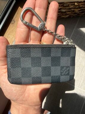 Louis Vuitton Damier Graphite Key Pouch with Silver Hardware